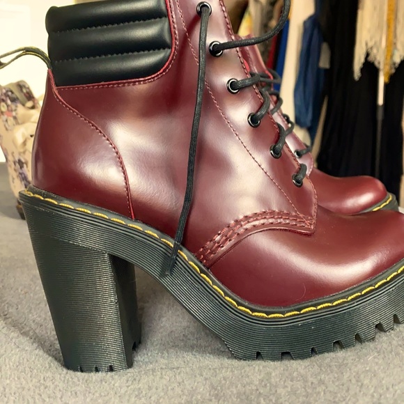 Dr. Martens Shoes - MWOT Dr. Martens AirWair burgundy heeled boots